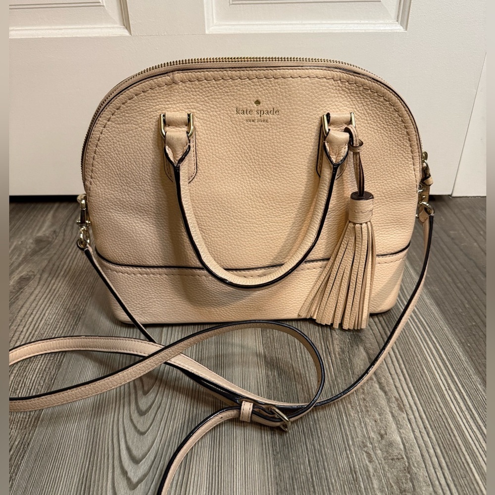 Kate Spade McCall Street Carli Tassel Satchel Crossbody Bag Light Pink Buff